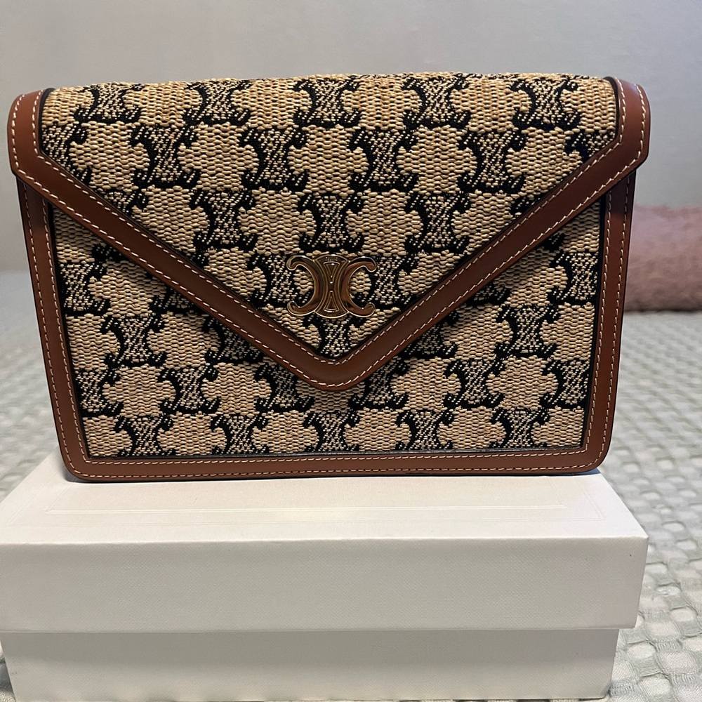 Authentic Celine Triomphe wallet on chain